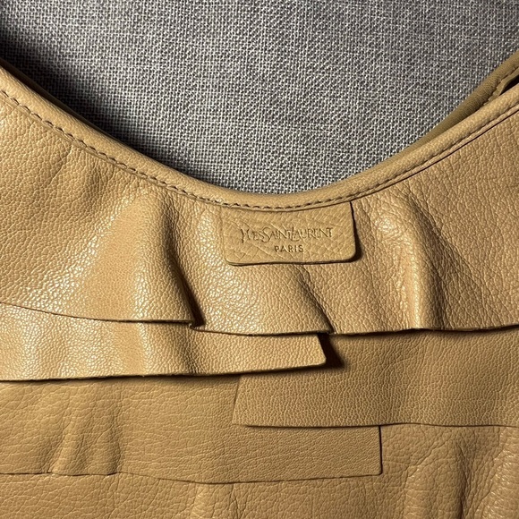 YSL Yves Saint Laurent Beige Leather St. Tropez Hobo Purse - Picture 5 of 12